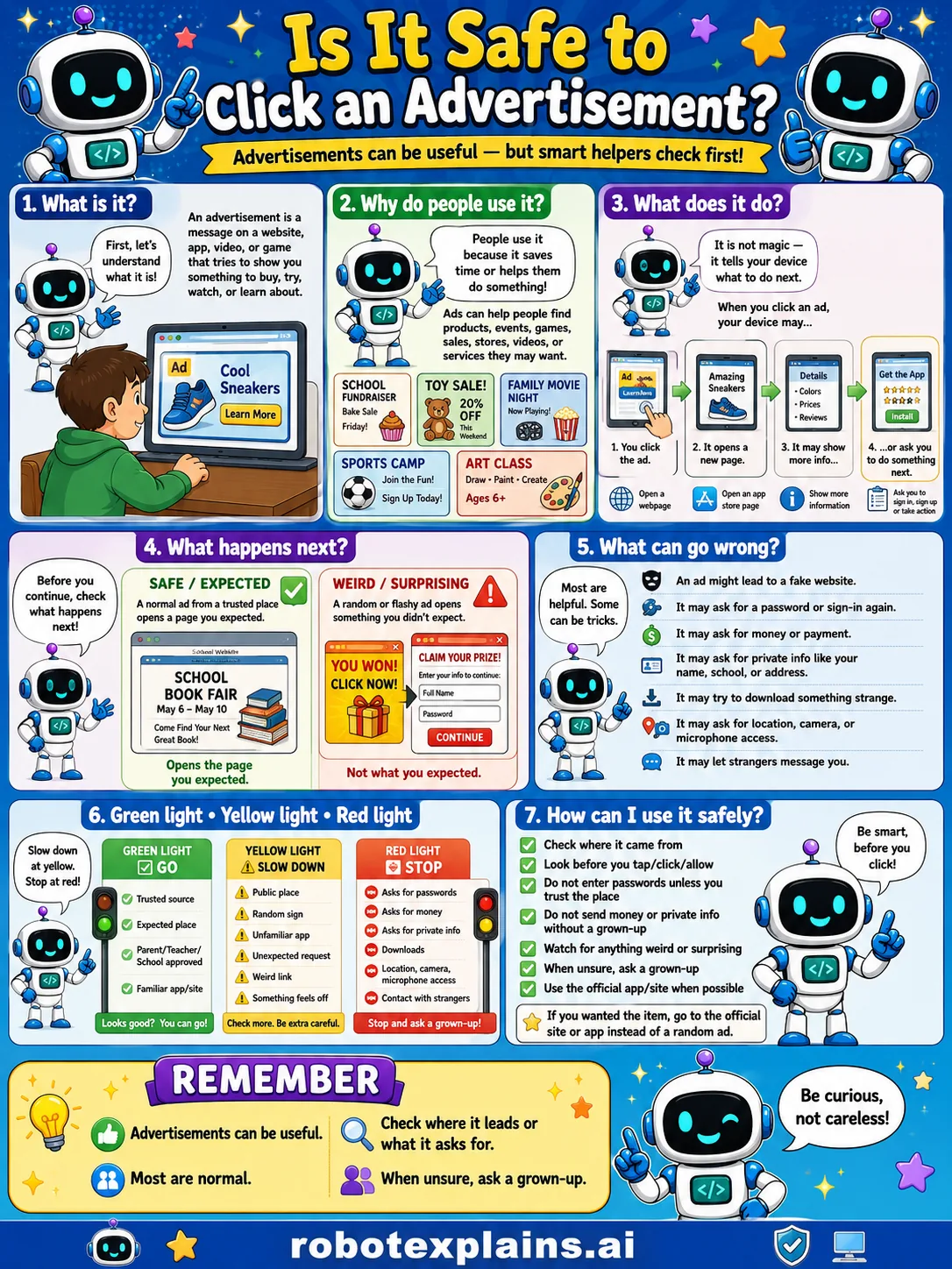 Infographic: Is It Safe to Click an Advertisement?. Check where it leads.