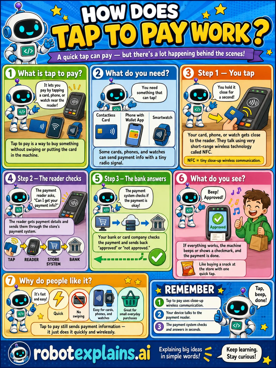 Infographic: How Does Tap to Pay Work?. How it works.