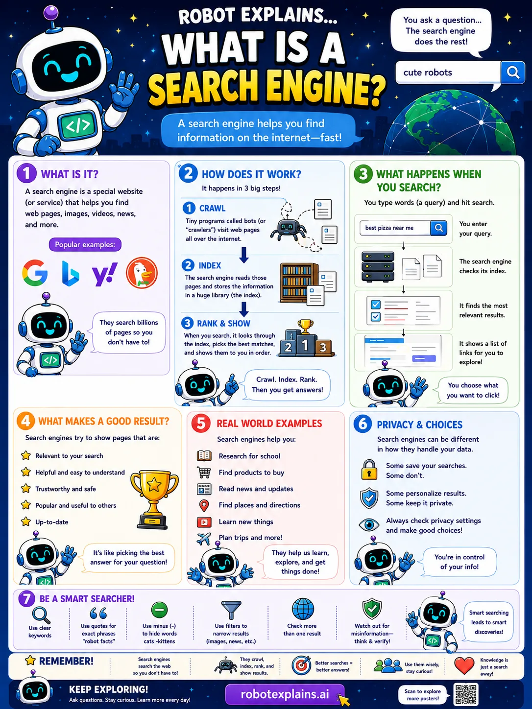 Infographic: What Is a Search Engine?. A service that helps you find information on the internet, fast.