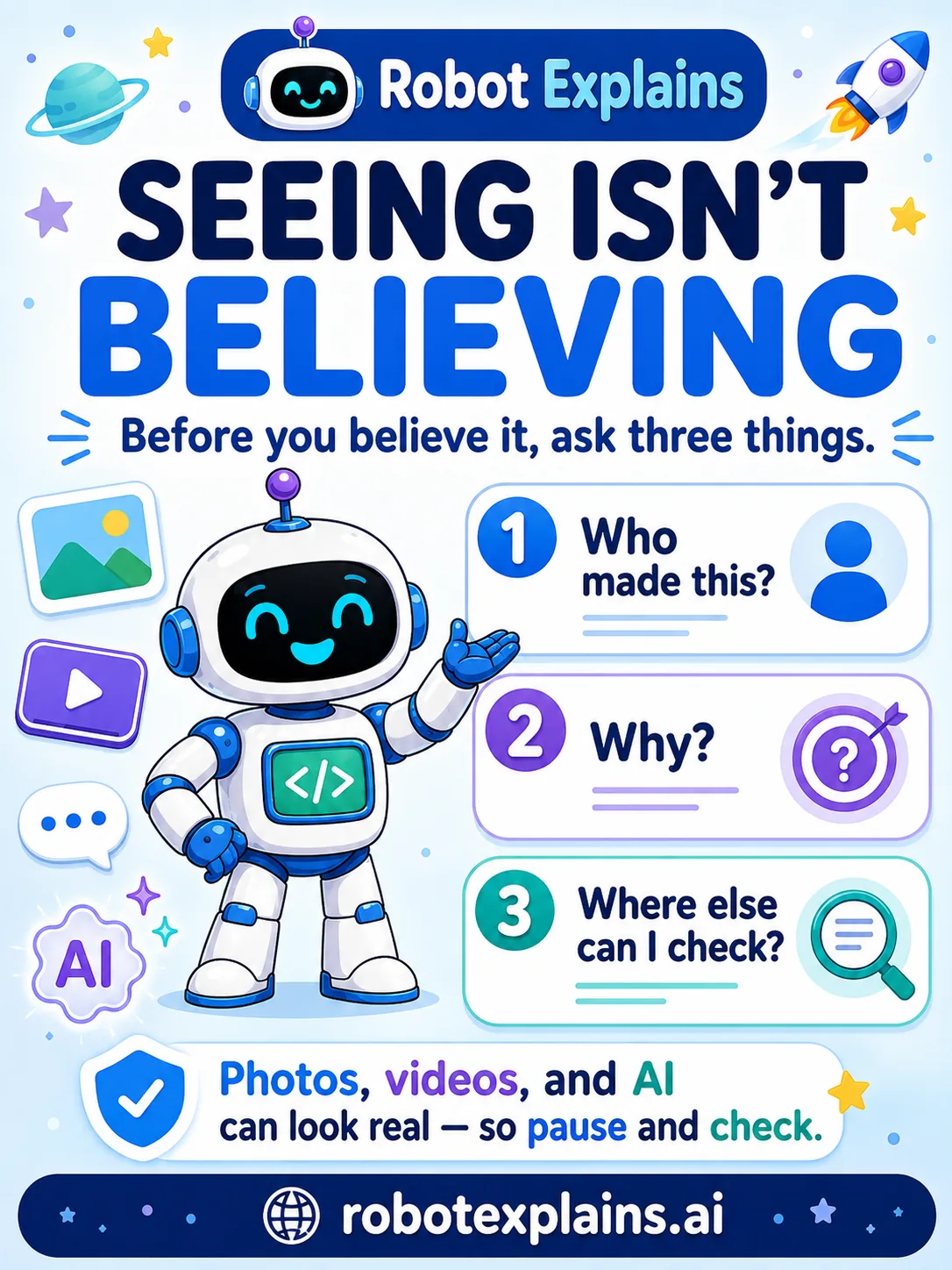 Infographic: Seeing Isn't Believing. Three questions to ask first.